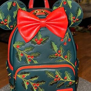 Loungefly Minnie Mouse Holly Backpack and Wallet Set